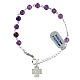 Armband aus Silber 925 mit Zehner aus Amethyst-Kugeln von 6 mm und XP-Kreuz s1