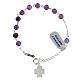Single decade rosary bracelet of 925 silver, 6 mm amethyst beads and Chi-Rho cross s2