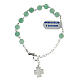 Single decade rosary bracelet with 6 mm aventurine beads and 925 silver cross s1