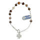 Single decade rosary bracelet with 6 mm Botswana agate beads and 925 silver cross s1