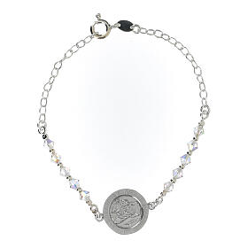 Bracelet dizainier strass blancs 6 mm croix spirale argent 925