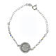 Single decade rosary bracelet strass white 6 mm spiral cross 925 silver s1