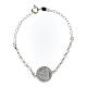 Single decade rosary bracelet strass white 6 mm spiral cross 925 silver s2