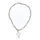 Bracelet with 925 silver beads, 4 mm white strass and cut-out cross s1