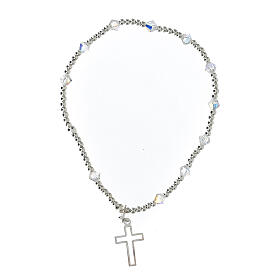 Bracciale decina strass bianchi 4 mm argento sterling