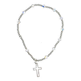 Bracciale decina strass bianchi 4 mm argento sterling