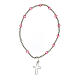 Pink strass bracelet 4 mm with 925 silver Latin cross s2