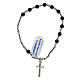 Elastic single decade rosary bracelet, 4 mm volcanic stone beads, hematite and 925 silver s2