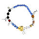 Elastic bracelet, Life of Jesus, multicoloured beads and 925 silver s1