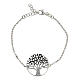 Bracelet Tree of Life 925 silver, black diamond and silver, circumference 19 cm s1