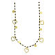 Necklace 925 silver gilded black beads hearts circumference 46 cm s1