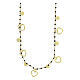 Necklace 925 silver gilded black beads hearts circumference 46 cm s3