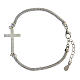 Bracelet argent 925 crucifix zircons chaîne Milan 20 cm s1