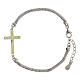 Bracelet argent 925 crucifix zircons chaîne Milan 20 cm s3