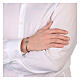 Bracelet pour homme argent 925 zircons gouvernail maille Milan 24,5 cm circonférence s2