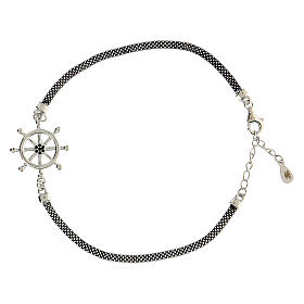 Men's bracelet 925 silver boat steering wheel Milano link 24.5 circumference