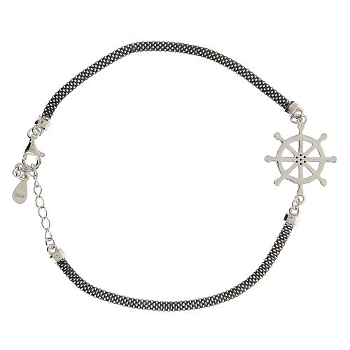 Men's bracelet 925 silver boat steering wheel Milano link 24.5 circumference 3