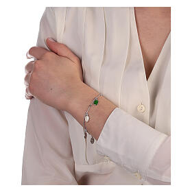 Bracelet 925 silver Miraculous Mary St Rita medals