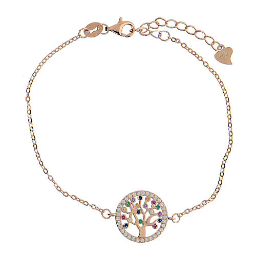 Tree of Life bracelet rose 925 silver zircons 1