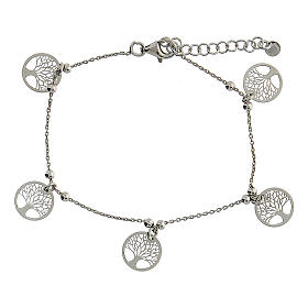 Bracelet with charms, Tree of Life, 925 silver