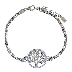 Bracelet with Tree of Life medal, 925 silver and zircons
