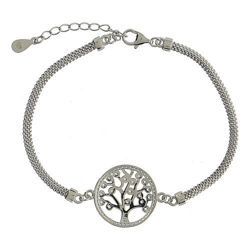 Bracelet with Tree of Life medal, 925 silver and zircons 3