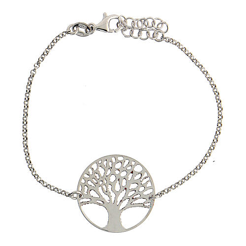 Armband aus 925er Silber mit Baum des Lebens und roten Zirkonen, 19 cm 3