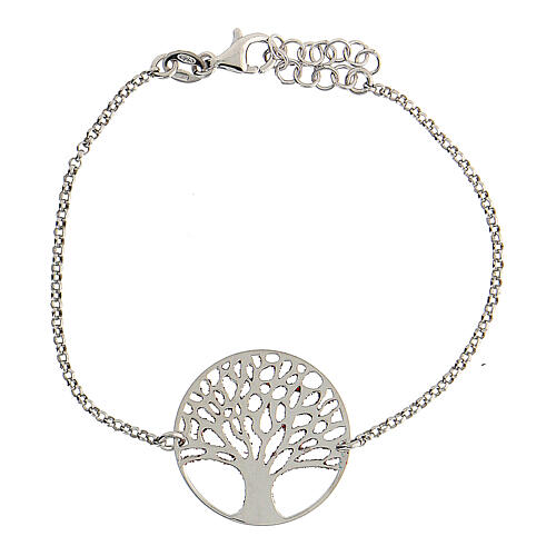 Silver bracelet with red zirconia Tree of Life 19 cm 3