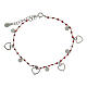 Bracelet with hearts and red beads, 925 silver s1