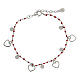 Bracelet with hearts and red beads, 925 silver s3