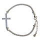 Bracelet with cross, 925 silver and zircons, 20 cm s1