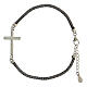 Bracelet crucifix argent 925 ruthénium s1