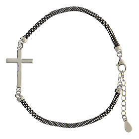 Bracciale crocefisso argento 925 rutenio