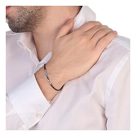 Bracciale crocefisso argento 925 rutenio
