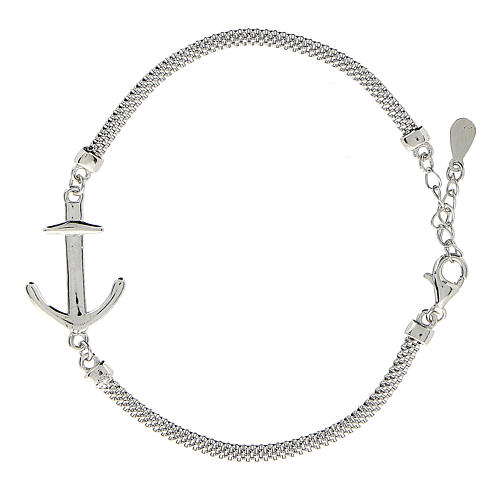 Anchor Bracelet 925 silver 20 cm Milan mesh 1