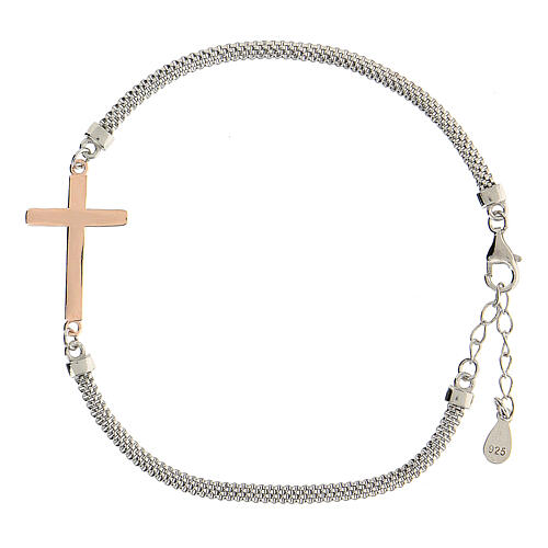 Armband aus 925er Silber mit Kreuz Bronzefarben, 22 cm 1