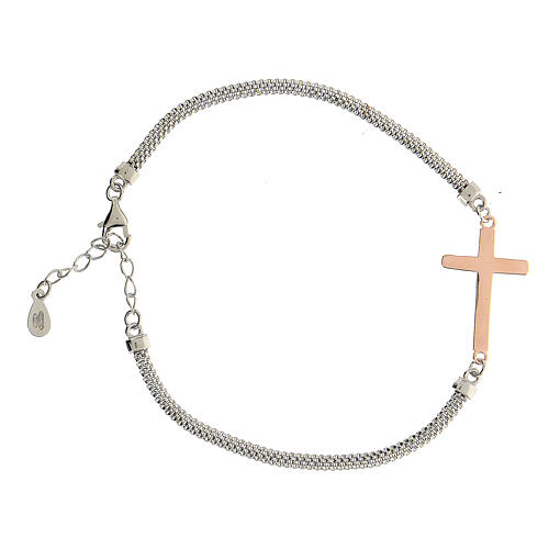 Armband aus 925er Silber mit Kreuz Bronzefarben, 22 cm 3