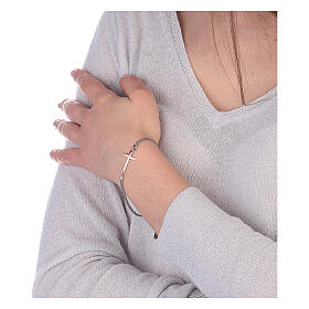 Bracciale argento 925 Croce bronzo 22 cm