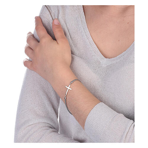 Bracciale Croce dorata argento 925 22 cm 2