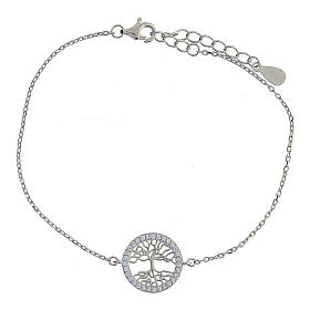 Bracelet with Tree of Life, 925 silver and zircons, 20 cm