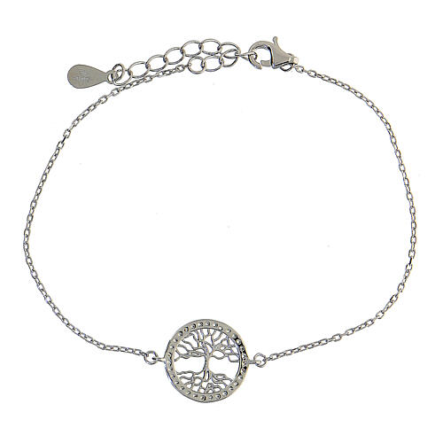 Bracelet with Tree of Life, 925 silver and zircons, 20 cm 3