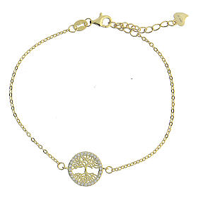 Armband aus 925er Silber Baum des Lebens gold, 41 cm