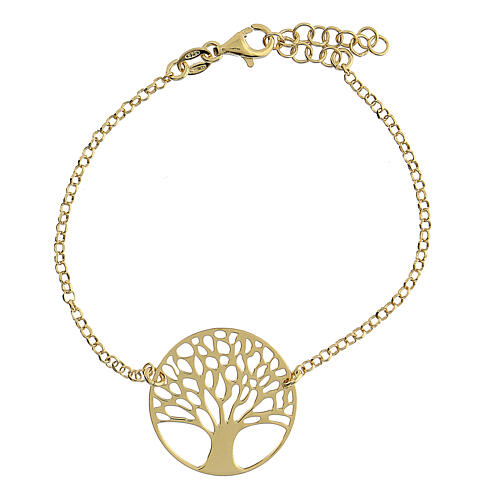 925 silver gilded Tree of Life charm bracelet 19 cm 1