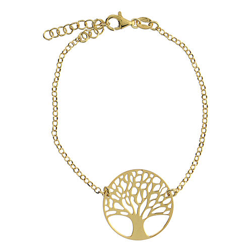 925 silver gilded Tree of Life charm bracelet 19 cm 3