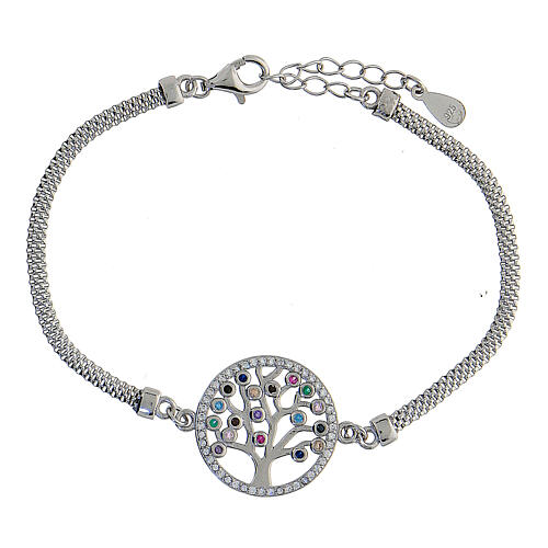 Tree of Life bracelet 925 silver with Milan mesh 20 cm 1