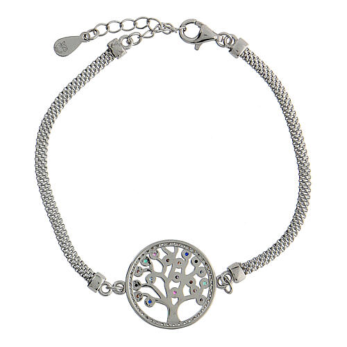 Tree of Life bracelet 925 silver with Milan mesh 20 cm 3