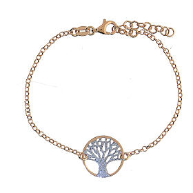 Diamond Tree of Life pendant bracelet rosé finish 18 cm