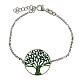 Pulseira prata 925 Árvore da Vida diamantada verde 19 cm s1