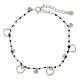 925 silver bracelet with black beads 19.5 cm s3