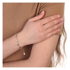 Heart-shaped 925 silver bracelet, gold-plated 19 cm